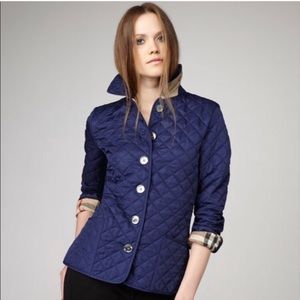 💯 Burberry Brit Quilted Jacket in Sapphire Blue